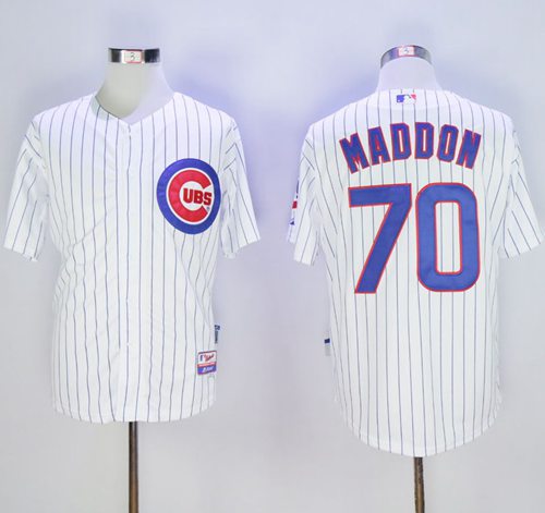 Cubs #70 Joe Maddon White(Blue Strip) Cool Base Stitched MLB Jersey - Click Image to Close